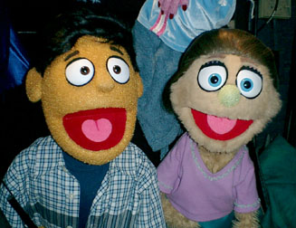 Princeton and Kate Monster puppets