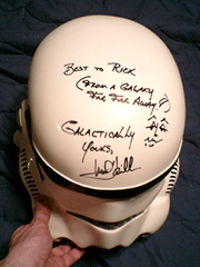 Also Rick Lyon's autographed trooper helmet