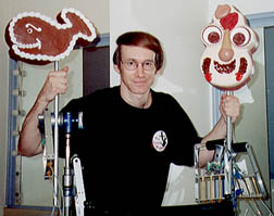 Rick Lyon and puppet Cookie Puss and Fudgie