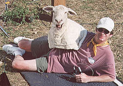 Rick Lyon and sheep puppet
